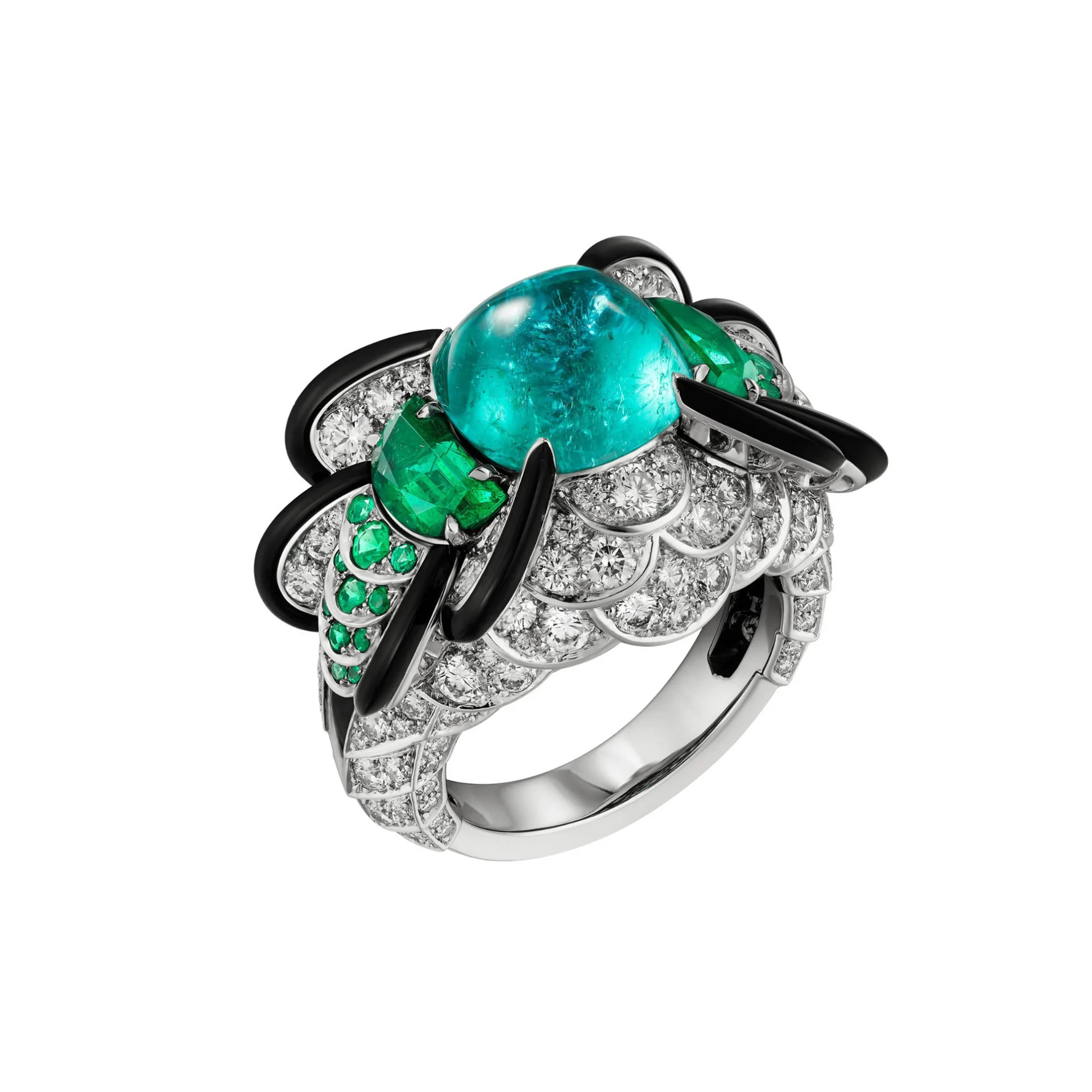 

925 sterling silver emerald ladies' custom luxury ring