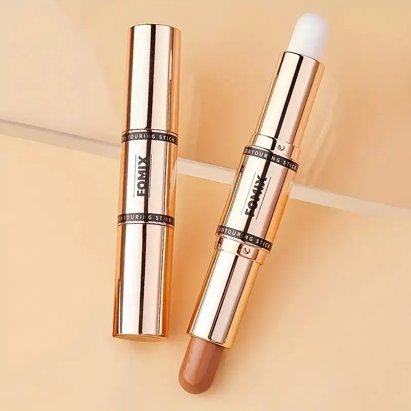 Natural Double-head Contouring Stick Matte Nose and Side Shadow Highlighting Pen for Dual Purpose Brightening and Contouring
