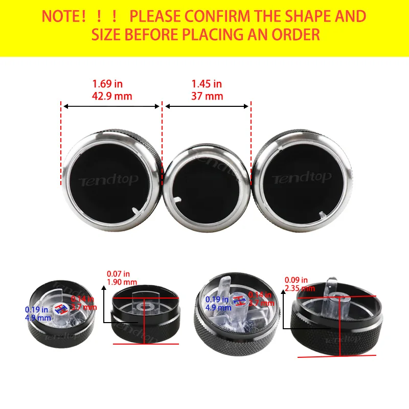 3Pcs Car A/C Knob Air Conditioning Knob Panel Heat Control Switch Knob For Chevrolet AVEO / AVEO5 /Lova (T250)