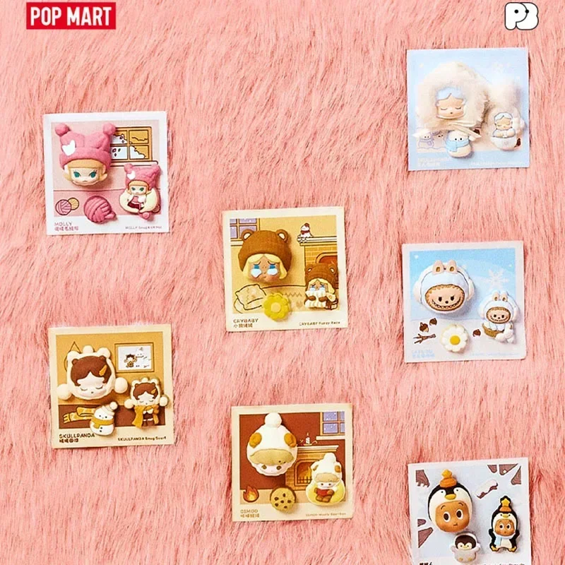 

POP MART POPBEAN Fluffy Уютная серия Декоративная перфорированная пряжка Модная слепая коробка Игрушки Mystery Box Guess Фигурка