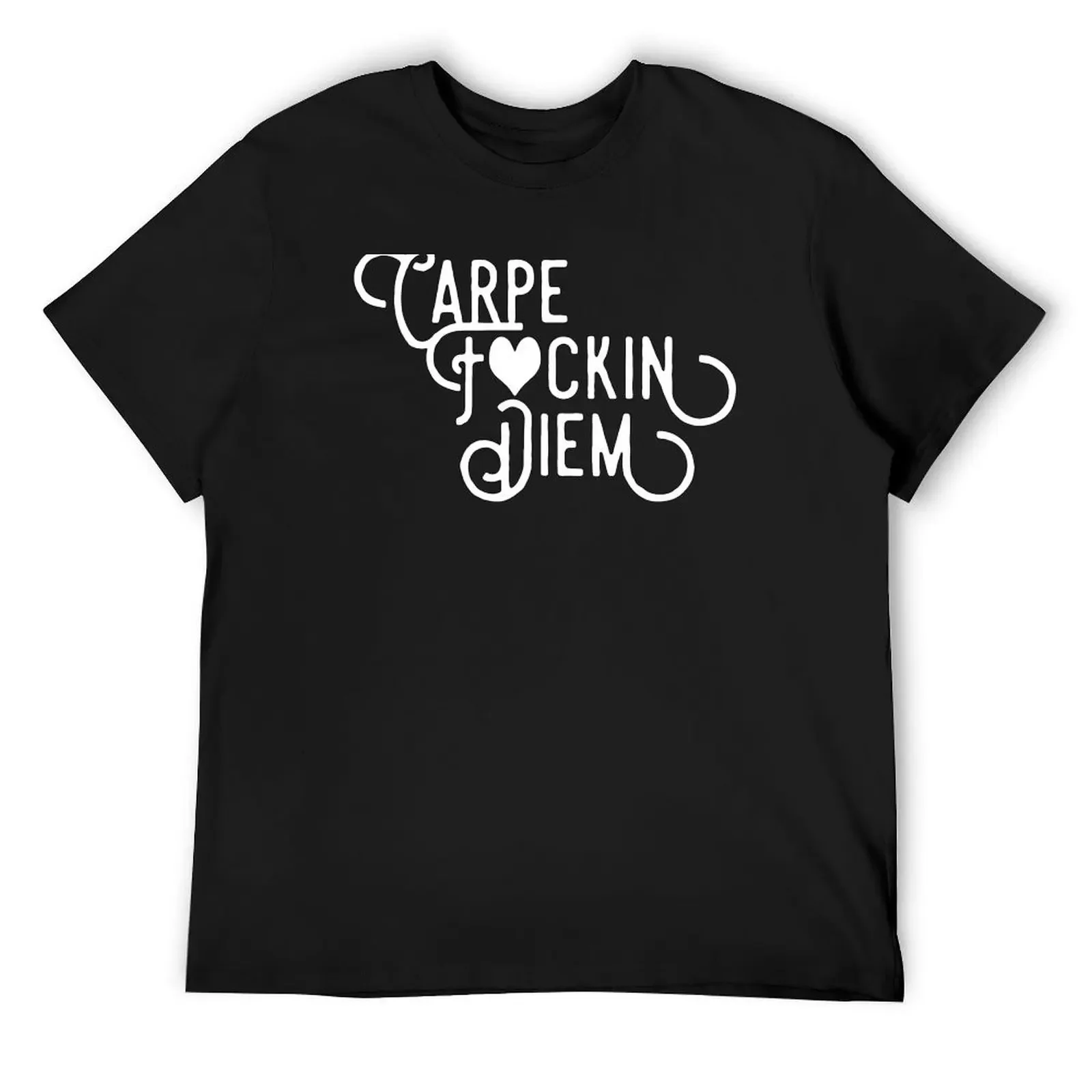 Carpe F Diem - white T-Shirt customs design your own korean fashion graphic tee shirt tees oversized t shirts for men