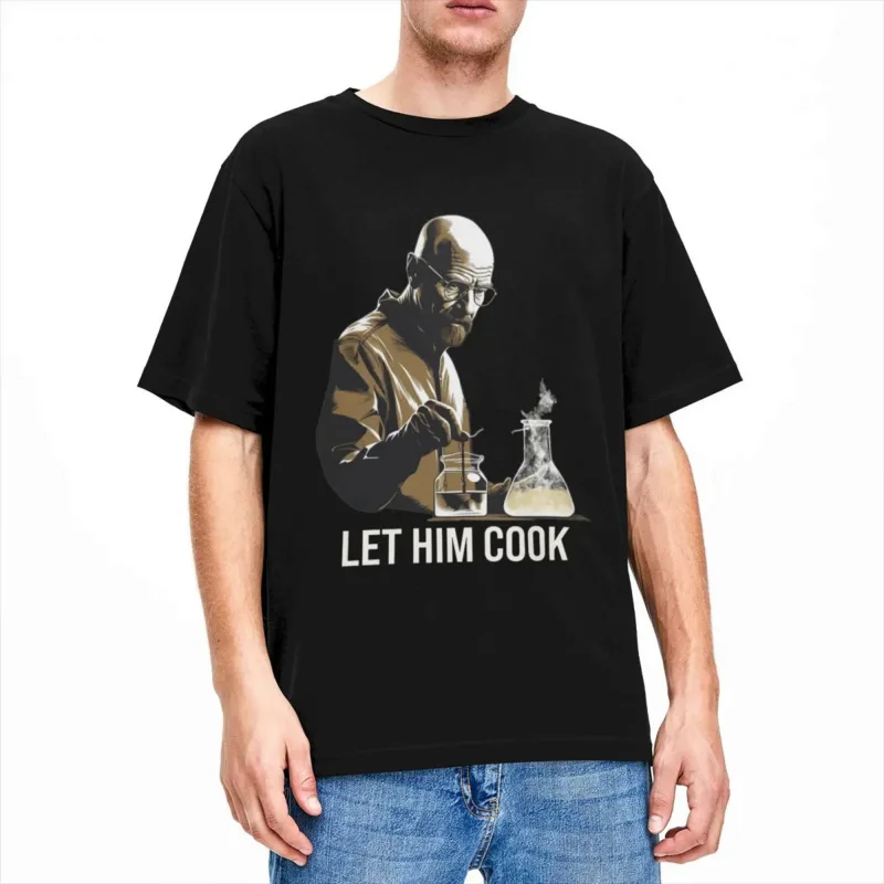 Breaking Bad T Shirt Man Let Him Cook Y2K Funny Cotton T Shirts Summer O-Neck Hipster Tees Cheap Big Size Clothes