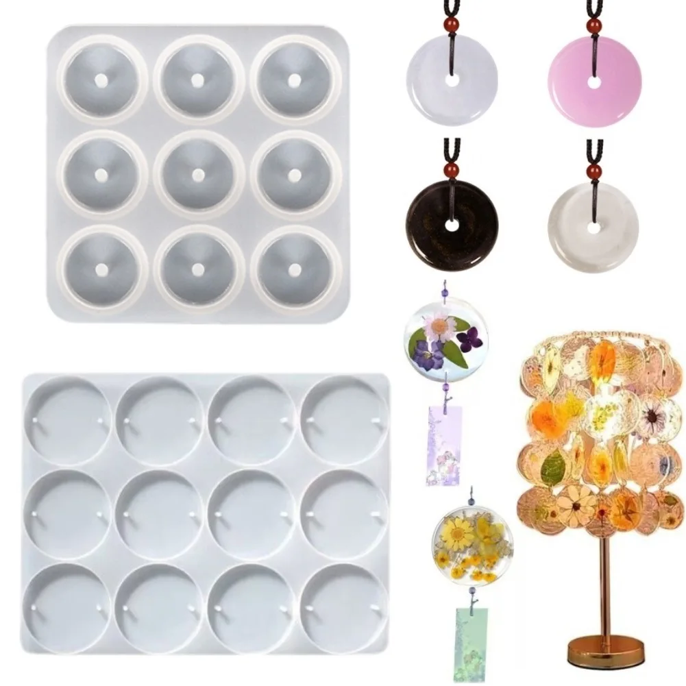 

Круглая силиконовая форма для изготовления подвесок из смолы под нефрит, набор для создания украшений, браслетов и шармов