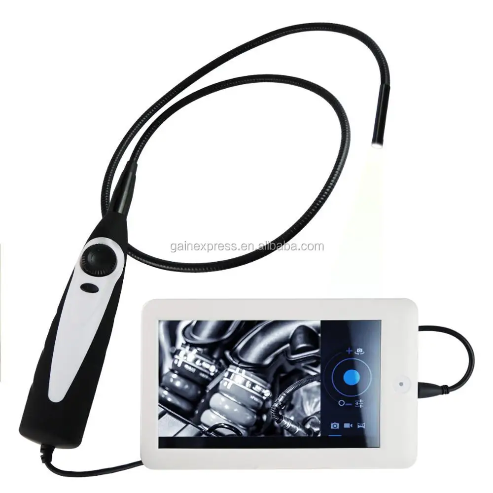 USB Video Inspection Borescope Endoscope/ 830mm Flexible Tube 7mm Waterproof Camera Head with 7 inch Android