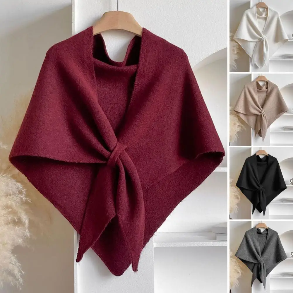 

Soft Warm Shawl Elegant Women's Knitted Shawl Wraps Cashmere Cardigan Cape Winter Wool Poncho Coat Warm Shoulder for Stylish