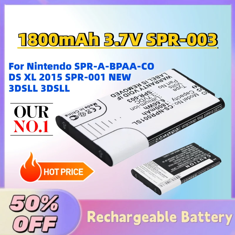

In Stock New 1800mAh 3.7V SPR-003 Game Console Li-ion Battery for Nintendo SPR-A-BPAA-CO DS XL 2015 SPR-001 NEW 3DSLL 3DSLL