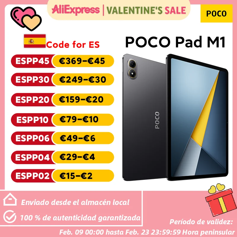 Versión global POCO Pad M1 Procesador Snapdragon 7s Gen 4 Batería de 12 000 mAh 27 W Pantalla de 12,1" con 120 Hz y resolución 2,5K Tableta Xiaomi