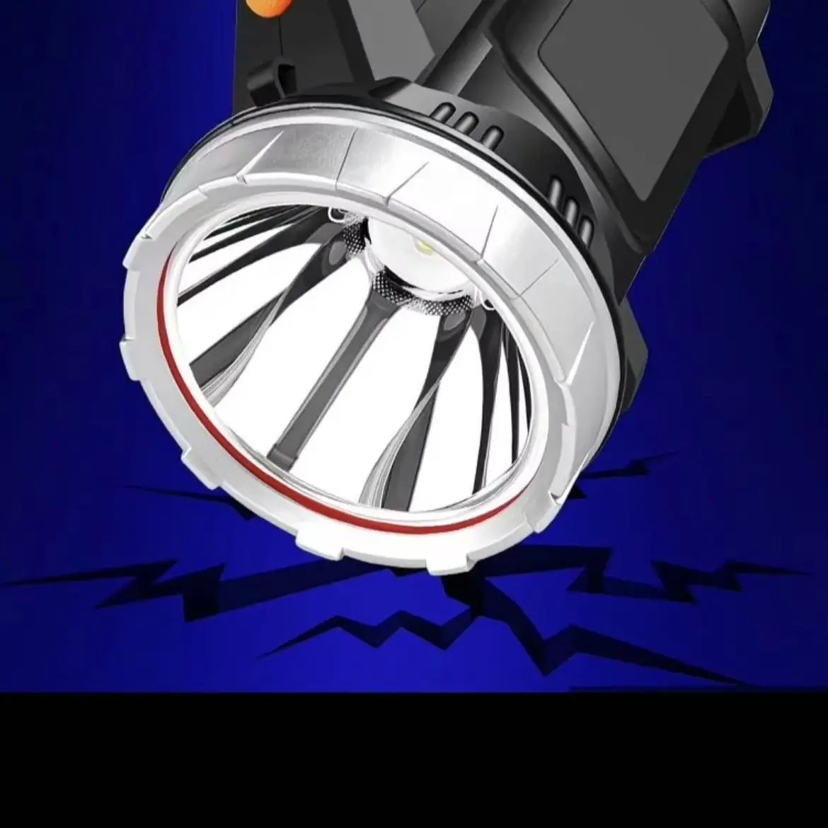 Rechargeable LED Flashlight Multi-Functional Strong Light Long-Range Night Fishing Intelligent Indicator for Outdoor Camping