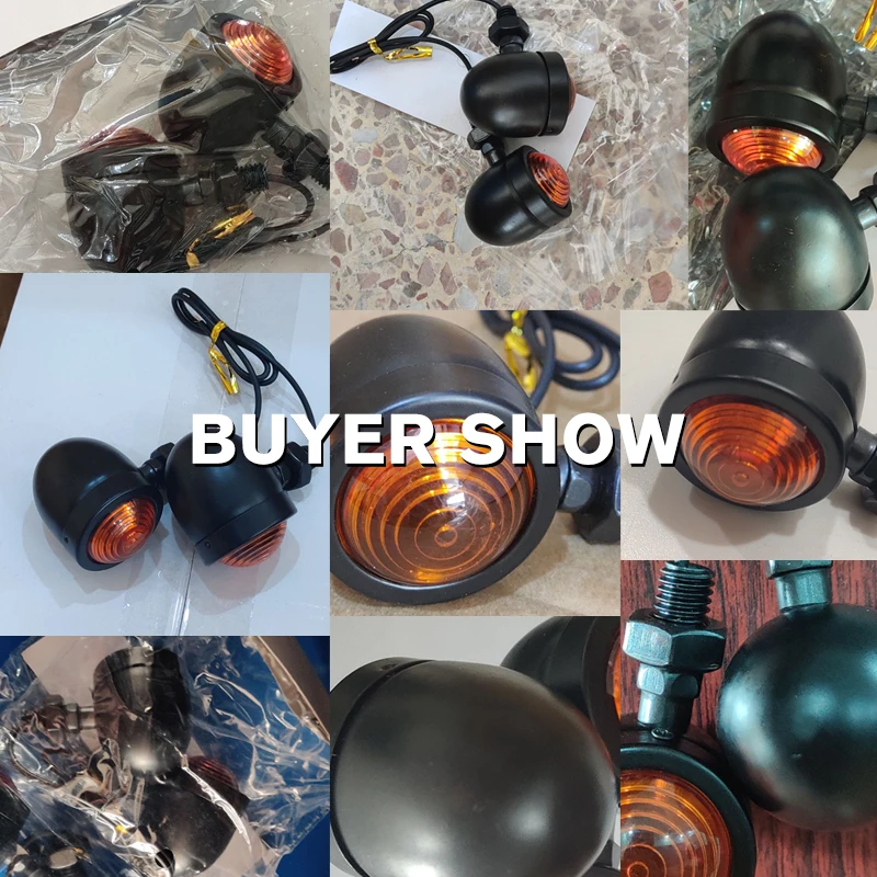 12V Retro Metal Blinkers Single Wire Clignotant Motorbike Turn Signal Lights for Cruiser Bobber Sportster Cafe Racer Universal