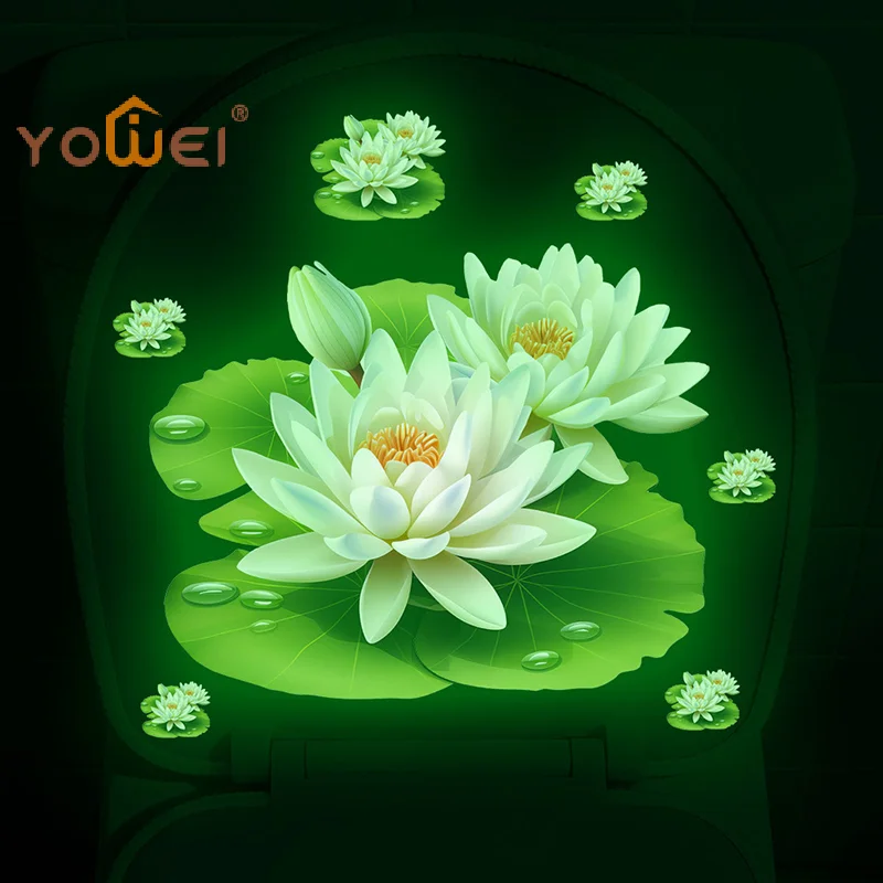 Latest Noctilucous Wall Sticker Bathroom Toilet Decor Living Room Cabinet Refrigerator Home Decoration Decals Stickers