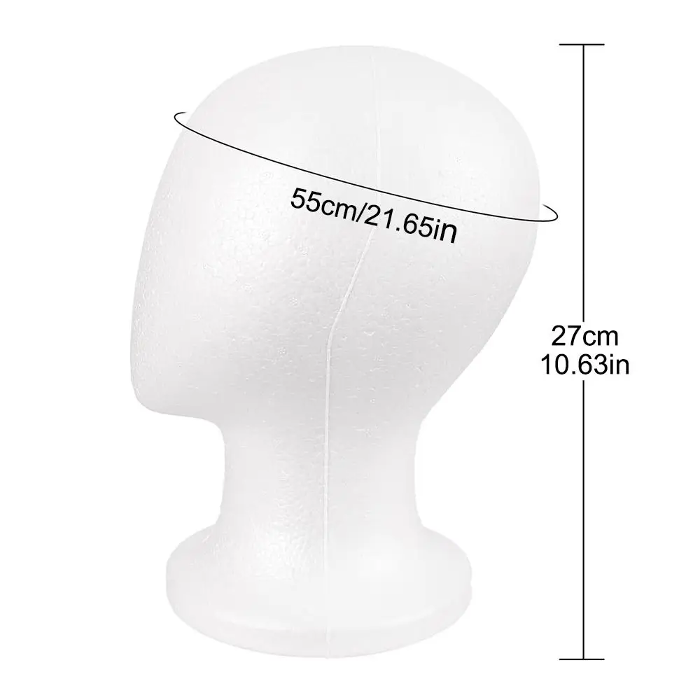 New Stable Foam Mannequin Head Lightweight White Manikin Head Wig Display Stand image 6