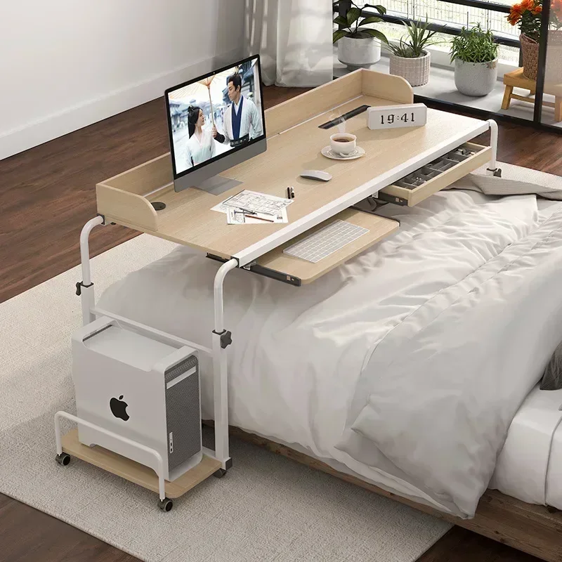 Overbed Desk Laptop Cart Laptop Desk with Wheels Over Bed Desk Adjustable Table for King Queen Bed Table Bed Table on Wheels