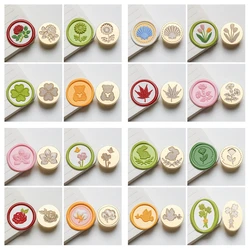 3D Wax Seal Stamp, Heavy Craft Embossed Knitted Flower Bear Bird Lacquer Seal Stamp Head Handbook Copper Head For Decoration