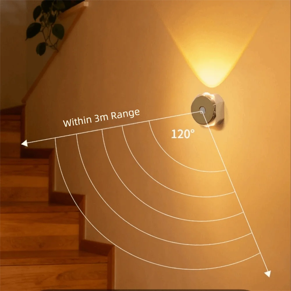 Adjustable Brightness LED Wall Lamp Wireless 3 Color Changing Rechargeable Night Light Up Down Light ABS Body