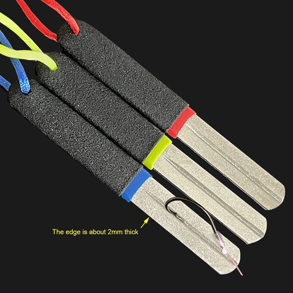 مبراة خطاف الصيد الماسية مع أداة طحن محمولة ذات جوانب مزدوجة وحبيبات دقيقة ومتوسطة الحجم وأخدود مزدوج لصيد الأسماك #5