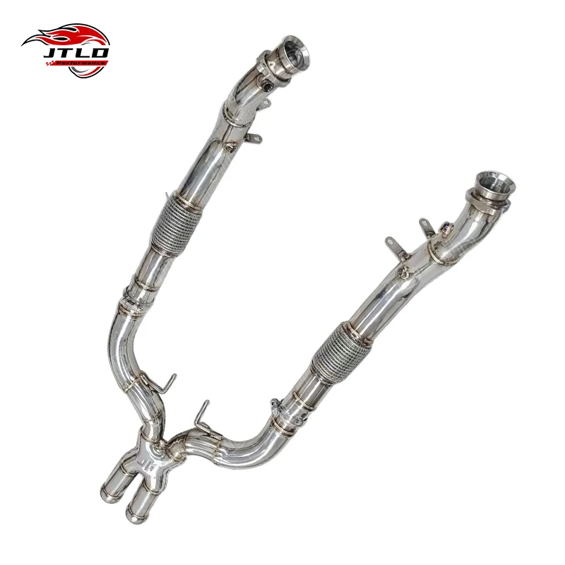 High Performance 304 Stainless Steel Straight Exhaust Downpipe For Mercedes Benz S63 5.5 Liter Downpipe