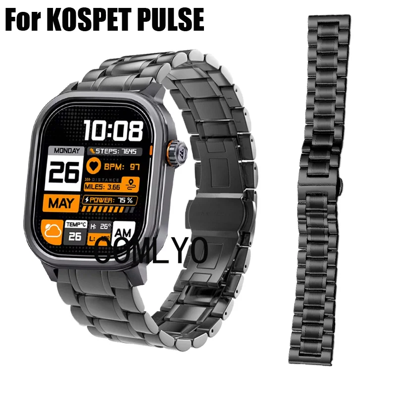 

For KOSPET PULSE Smart Watch Strap Stainless steel metal Men Band