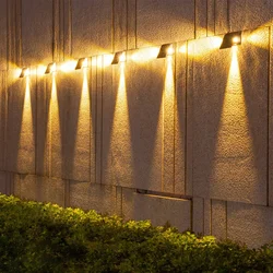 LED Solar Lamps Outdoor Waterproof Solar Powered Lamp Garden Balcony Garage Lighting Light Fence Stairs Wall Decoration Lights