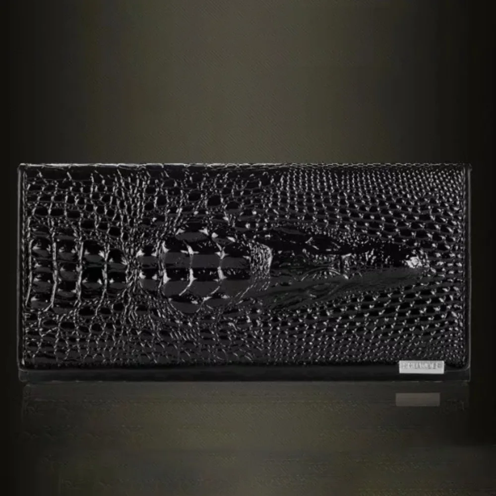 PU Leather PU Leather Wallet Multi-functional Zipper Coin Purse Women's Wallet Crocodile Grain Billfold Design