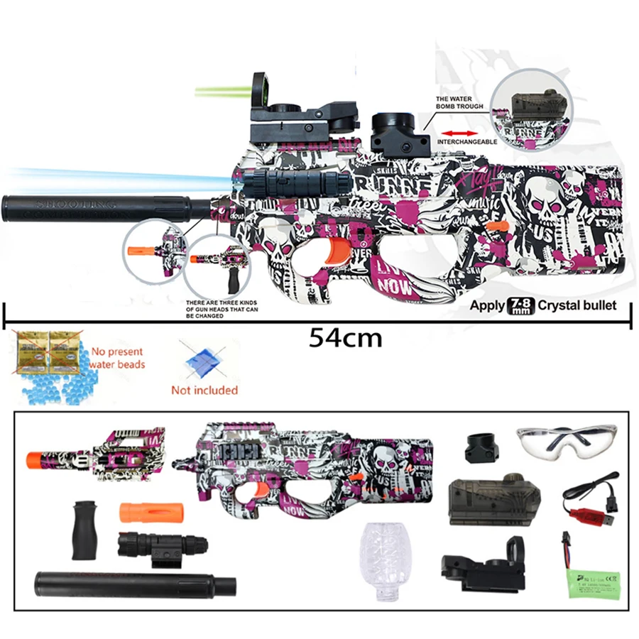 Can be manual or electric P90 Hand Self Integrated Repeated Shooting Toy Gun Summer outdoor interaction