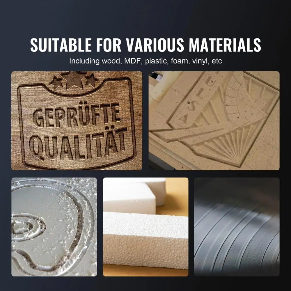 CNC Router Machine 60W 3 Axis GRBL Control for wood Engraving Carving Milling Machine Kit Working Area 300x200x60mm 1200RPM for