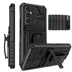 Armor Case For Samsung Galaxy S24 S23 FE S22 Ultra S21 S20 Note 20 Ultra Cover Belt Clip Holster Kickstand Coque Funda