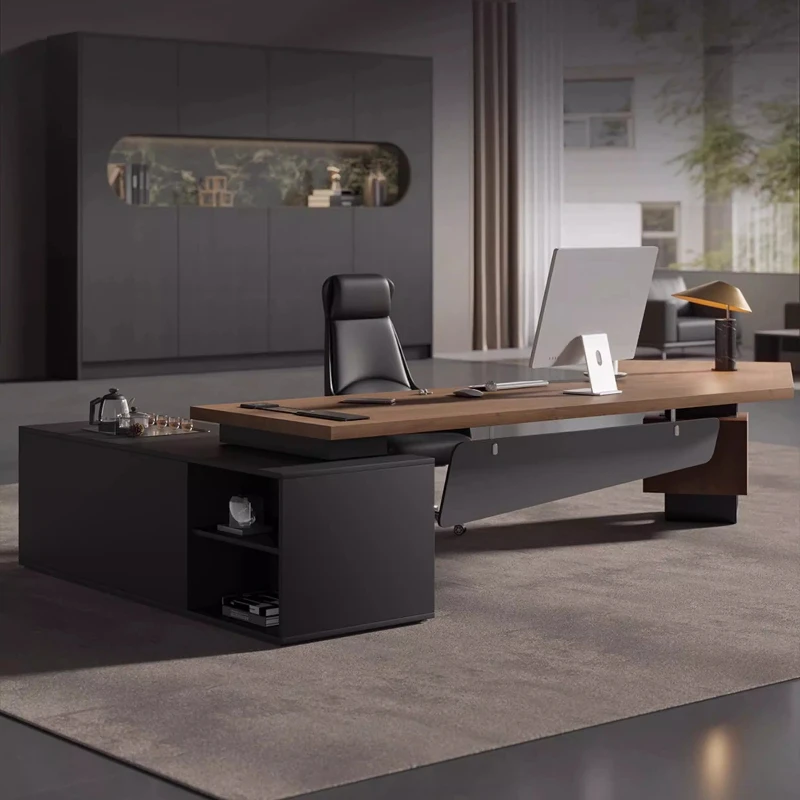 #￥solid wood luxury Computer desk bureaux de travail Modern high-end design office table l shaped desk escrivaninha furniture