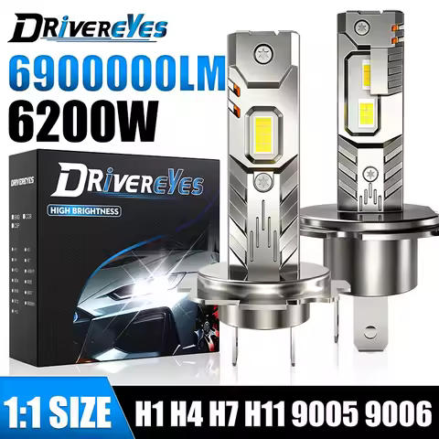 6200W H4 H7 LED Headlight Canbus H11 9005 HB3 9006 HB4 H8 H9 6900000LM Wireless Fog Headlamp 16PCS 7035 CSP Fanless 6500K 12V