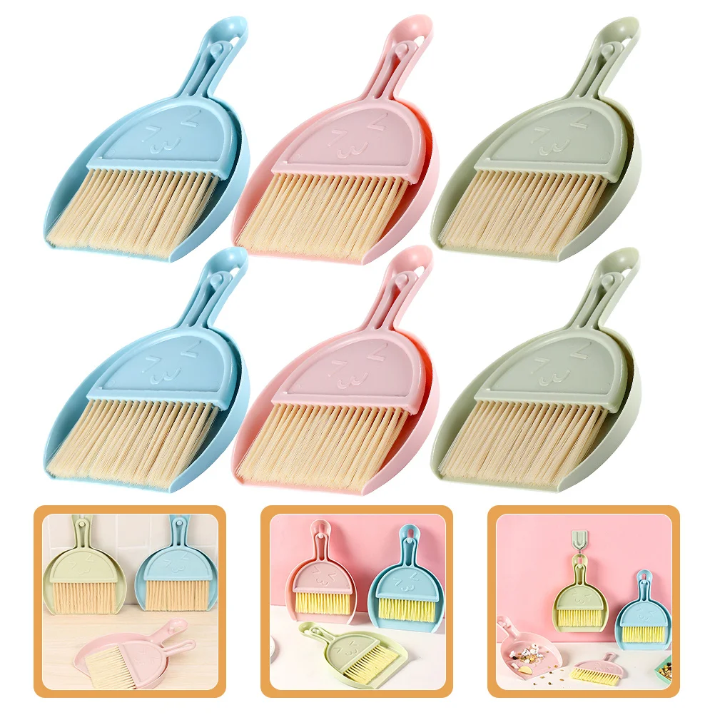 

6Sets Mini Dustpan and Brush Set Wear Resistant Lightweight Desktop Car Interior Keyboard Air Vent Cleaner Keyboard
