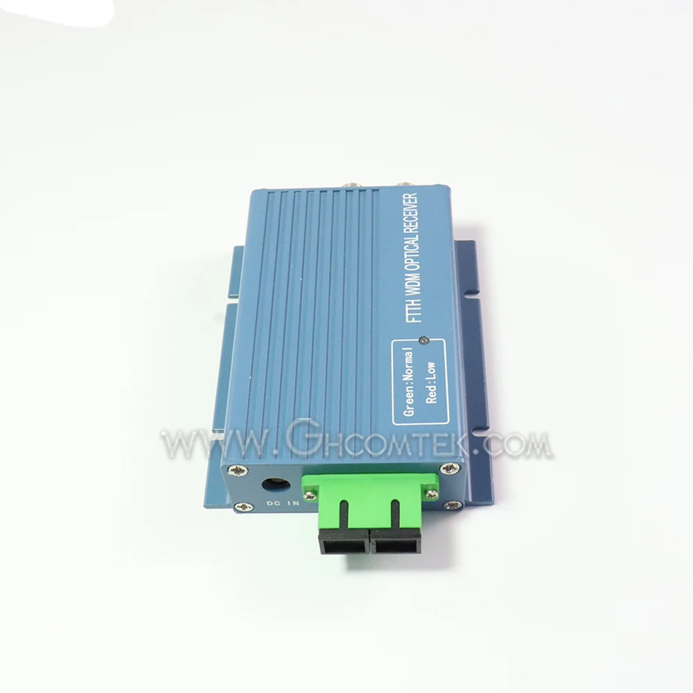 GPON FTTH CATV Optical Receiver High Level With WDM AGC 2*RF Inch Output TV Transmission Ultra Low Light Reception