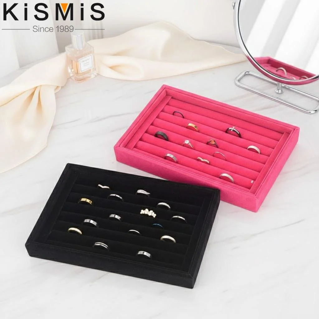 

Подставка для демонстрации ювелирных изделий, бархатный органайзер-коробка, держатель для колец и серег, витрина-поднос для аксессуаров