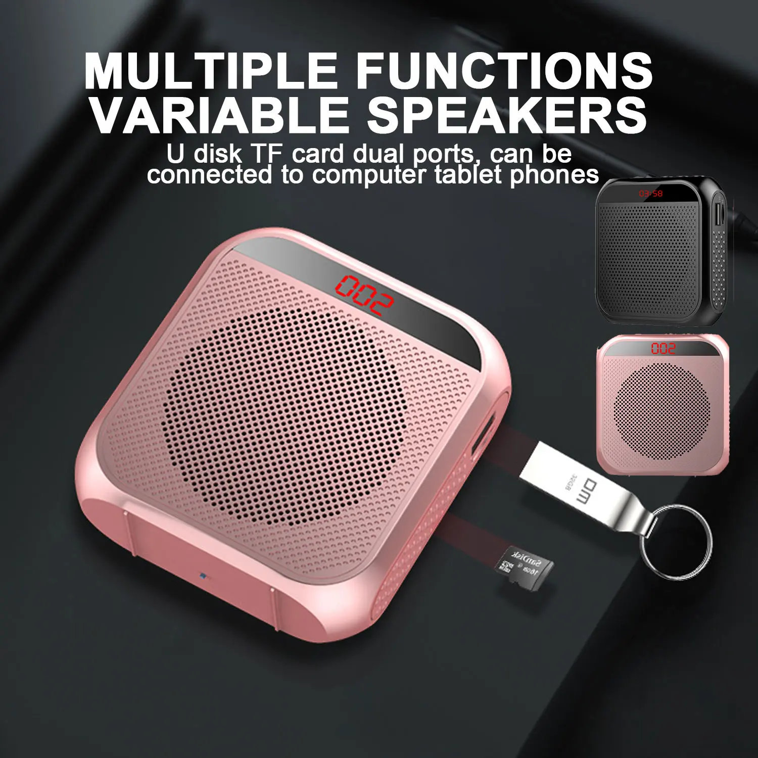 Voice Sound Audio Verstärker Bullhorn Megaphon Shop Lautsprecher Für Tragbare Lautsprecher Mit Kabelgebundenem Mikrofon Megafon Lehrer – Detail 12