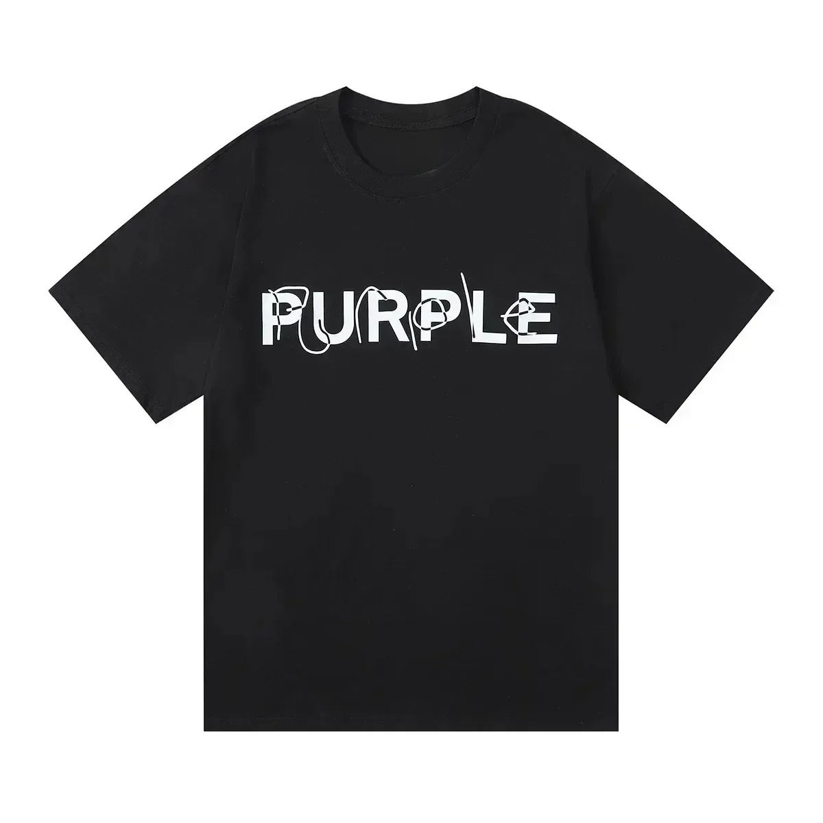 2024 Fashion Summer New Fashion Purple Brand Simple Solid Color Printed Golk Casual T-shirt for Men and Women