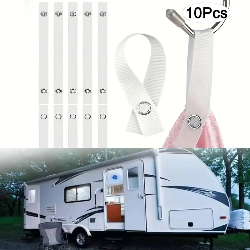 10개 캠핑 어닝 훅 클립 RV 텐트 행거 라이트 행거 구멍 포함 카라반 캠퍼 액세서리 야외 타월 행거