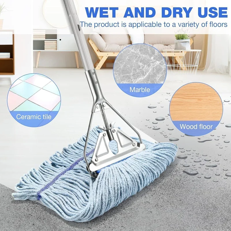 Mop Handle Heavy Duty,Industrial Metal MopStick Replacement for Home, Garage, Office, Workshop,Warehouse Floor Cleaning Retail