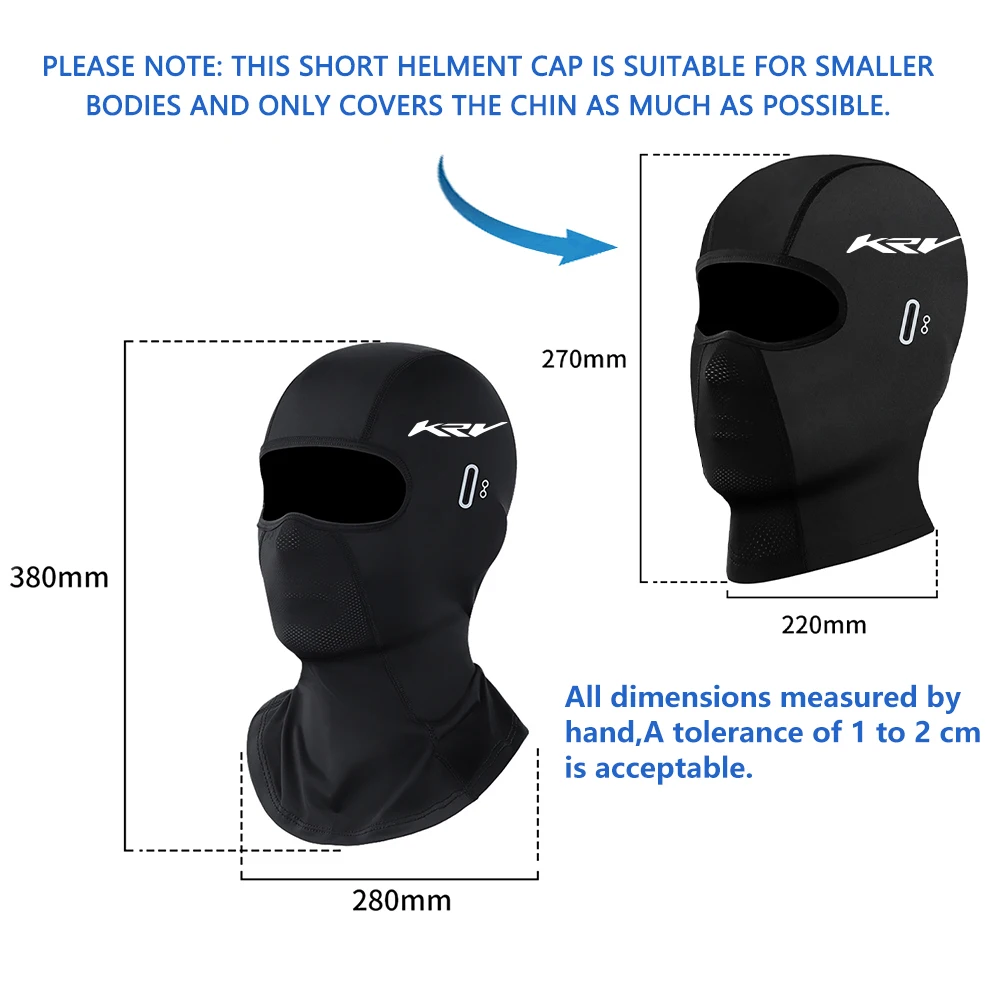 For KYMCO KRV 180 KRV MOTO 180 Summer Cooling Motorcycle Balaclava, Breathable Full Face Mask with Sun UV Protection