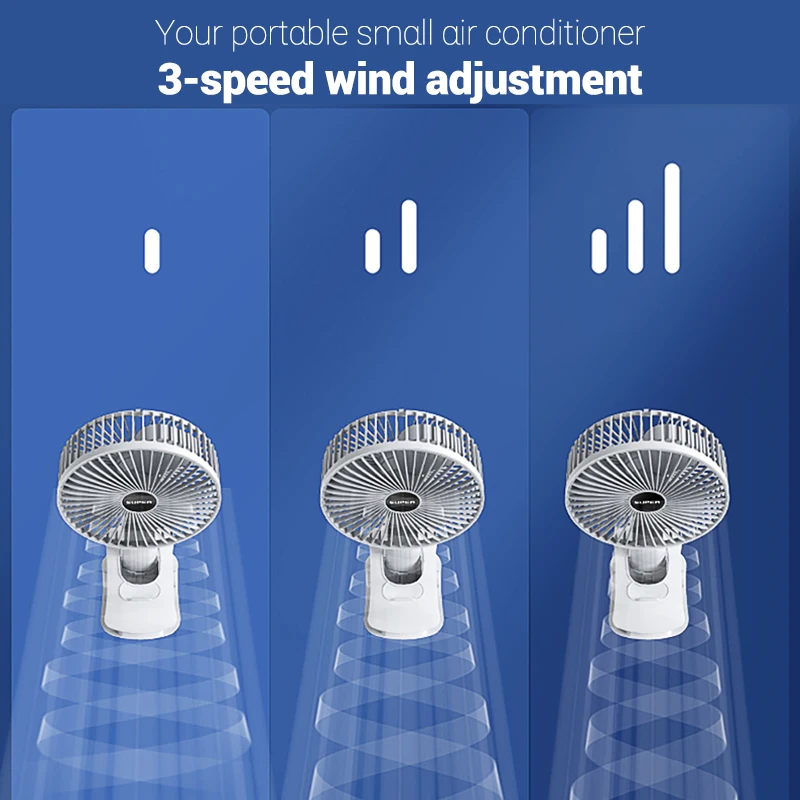 JR Großhandel Kleiner tragbarer Handventilator für Tischbatterien, wiederaufladbarer Mini-Handventilator mit Clip