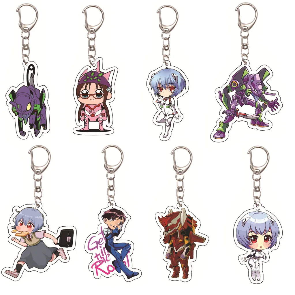 Anime Neon Genesis Evangelion de 55 mm ‌ Llavero Mari Makinami Illustrious Ayanami Rei Evangelion Unidad-01 ‌ Llaveros de Regalo de Navidad