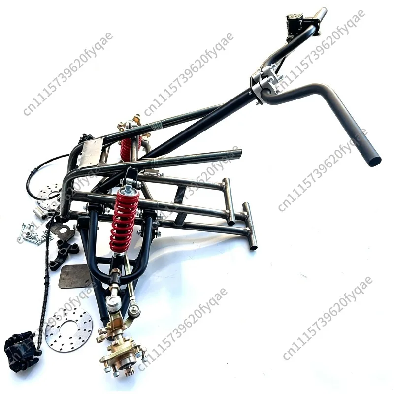 Modified ATV Buggy Front Assembly, Front Axle Head Stock with Disc Brake & Suspension Swing Arm For Go‑Kart Use
