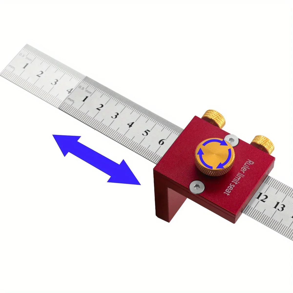 

DIY Carpentry Scriber Measuring Locator，Steel Ruler Scribing Positioning Block - Aluminum Angle Scriber Line Marking Gauge