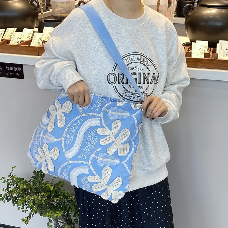 

Новая сумка через плечо с вышивкой, многофункциональная большая сумка большой емкости, сумка для покупок