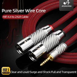 ATAUDIO HiFi Balance 4.4mm To 2 XLR Male Hi-end Pure Silver Core 4.4mm To 2 XLR Female  Amplifier Audio Cable