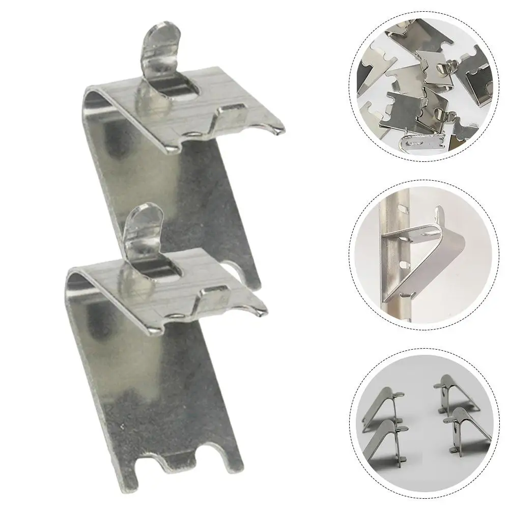 

2 Pcs Shelf Stainless Steel Hook Refrigerator Clips Metal Clamp Hooks Fridge Freezer Support Bridesmaid