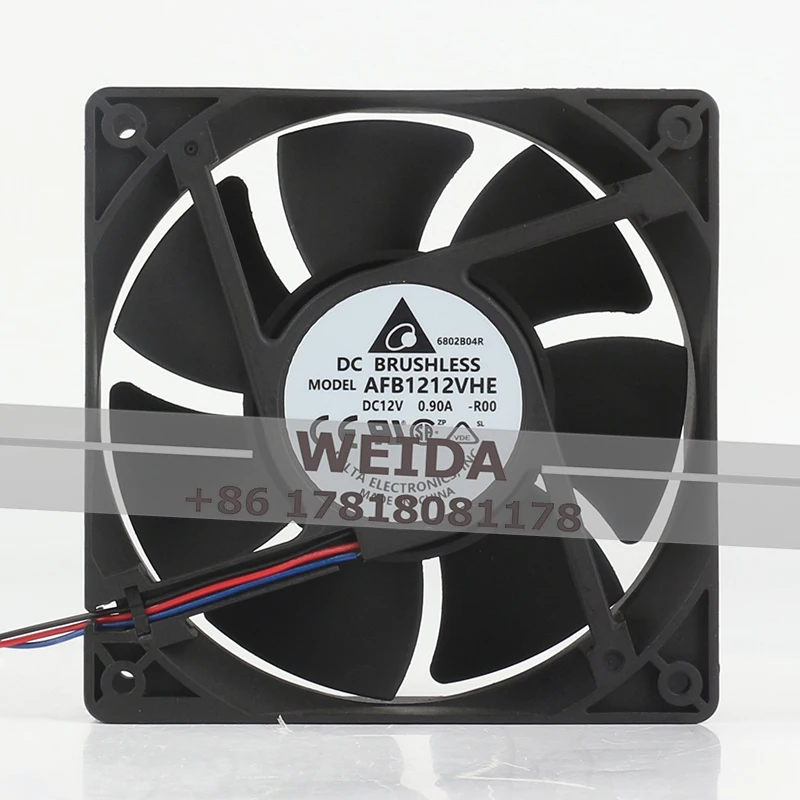 Delta DC AFB1212VHE-R00 12V 0.90A AC EC 12038  12CM Server Chassis Double Ball High air Capacity Cooling Fan