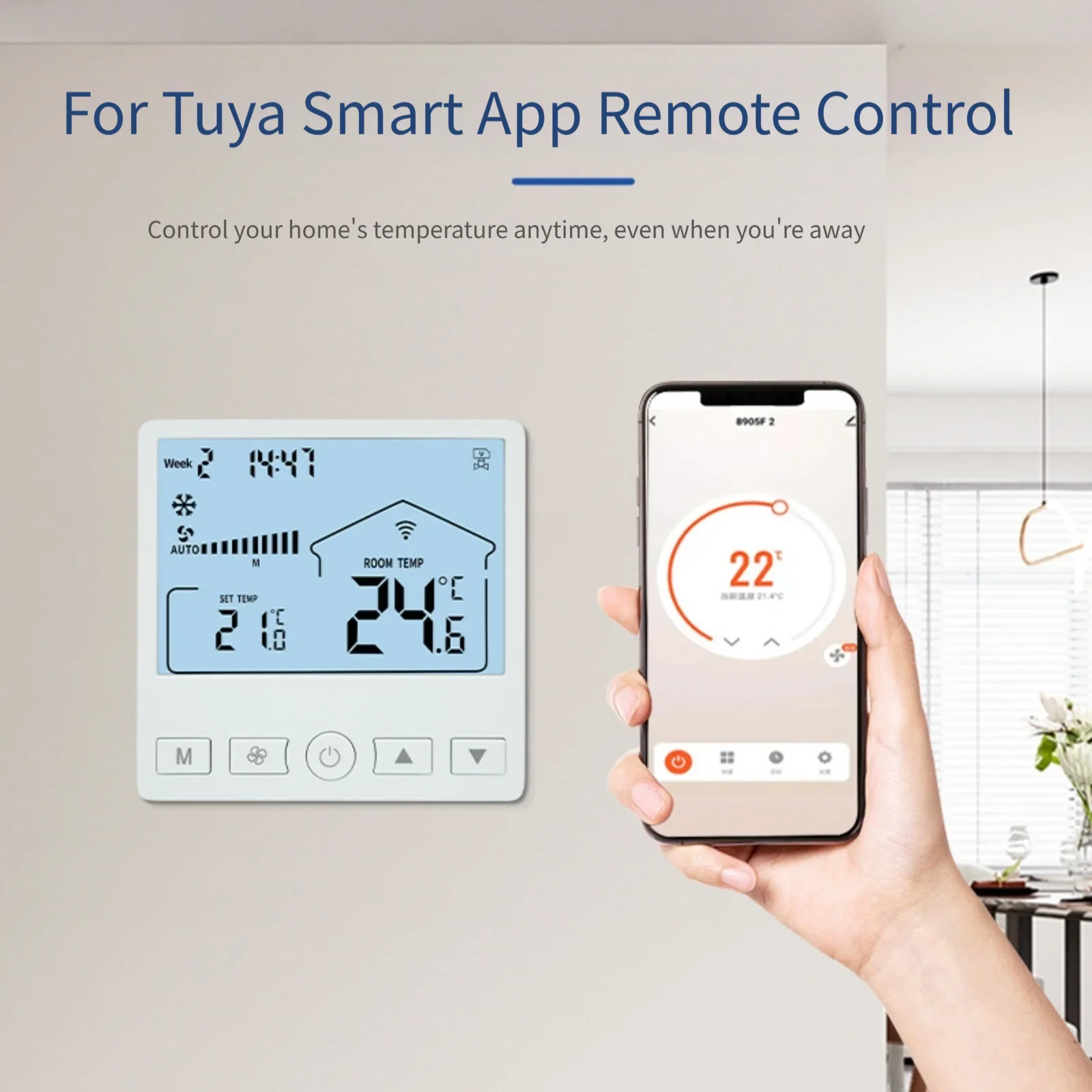 10A High Power Wifi Thermostat Room Temperature Controller Home Decor Central Air Fan Coil Intelligent Indoor Control Accessory