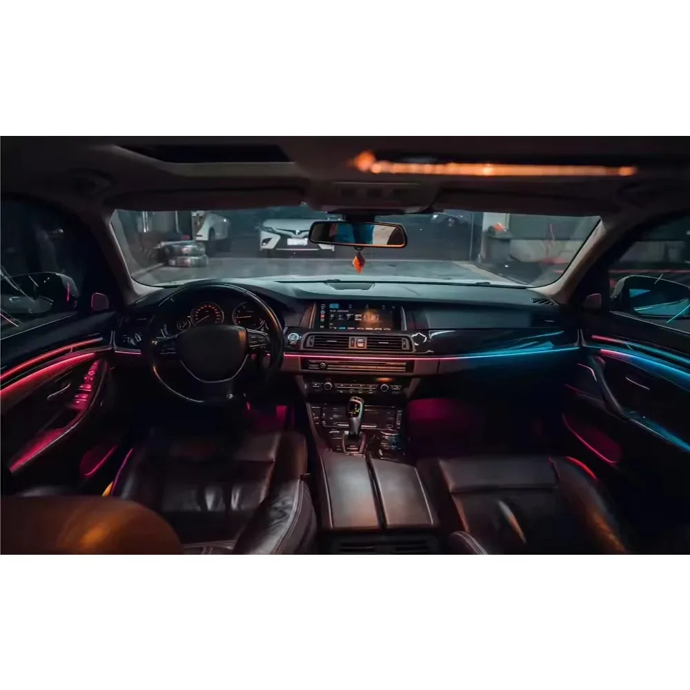 

256 цветов Symphony светодиодный интерьер автомобиля окружающее освещение для BMW 5 серии F10 F11 2012-2017 аксессуары для AirVent Strip обновление