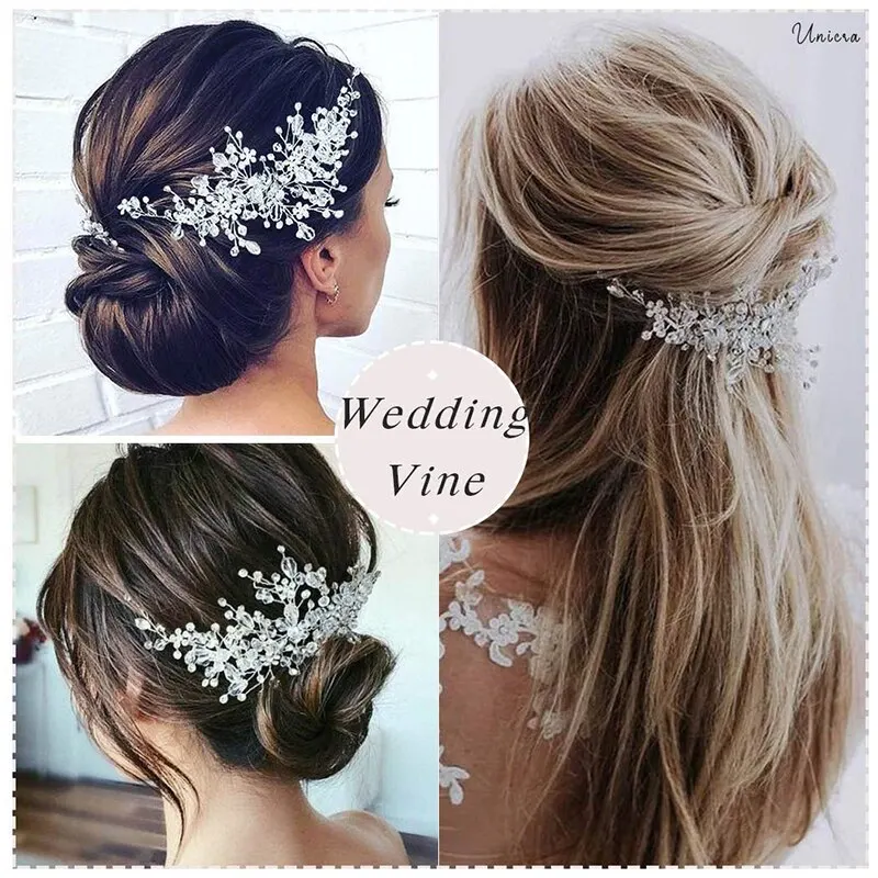 Handmade Wired Crystal Rhinestones Crystal Bridal Hair Vine Hairband Wedding Headband Bridesmaids Women Jewelry