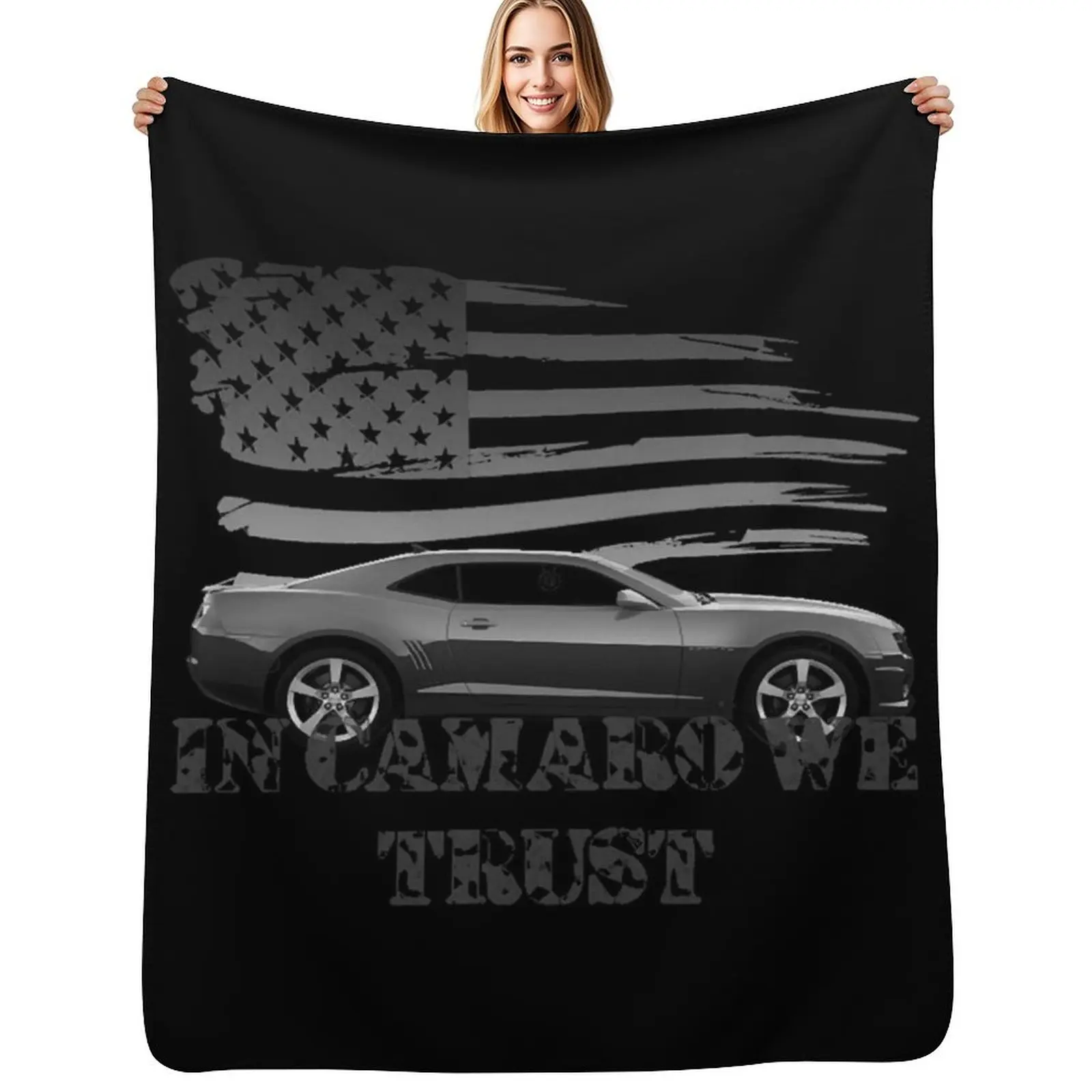 CAMARO Throw Blanket Portable Lightweight Blanket for Travel Camping
