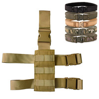 Tactical Molle Drop Leg Panel Gun Holster Plate Universal Pistol Case Holster Mag Pouch Thigh Rig Panel Quick Release Adapter