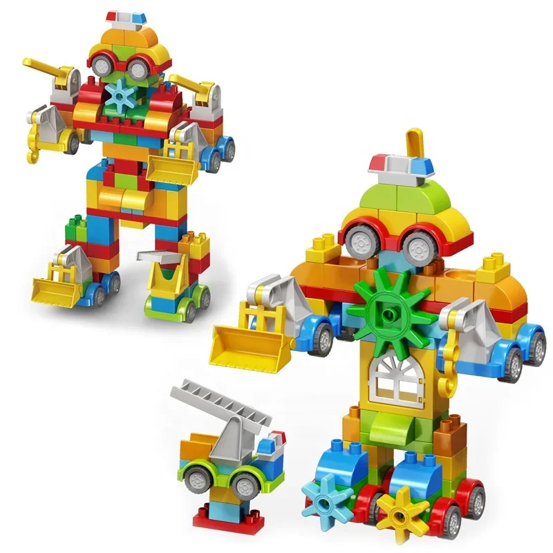 

Samtoy Hot Educational Toy Block DIY Assembled STEM Modle Toy Bricks Large Particle 5 In 1 Robot Building Block Sets for Kids